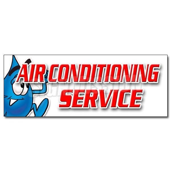 Signmission AIR CONDITIONING SERVICE sticker ac cooling tech air cold maintenance, D-24 Air Conditioning Service D-24 Air Conditioning Service